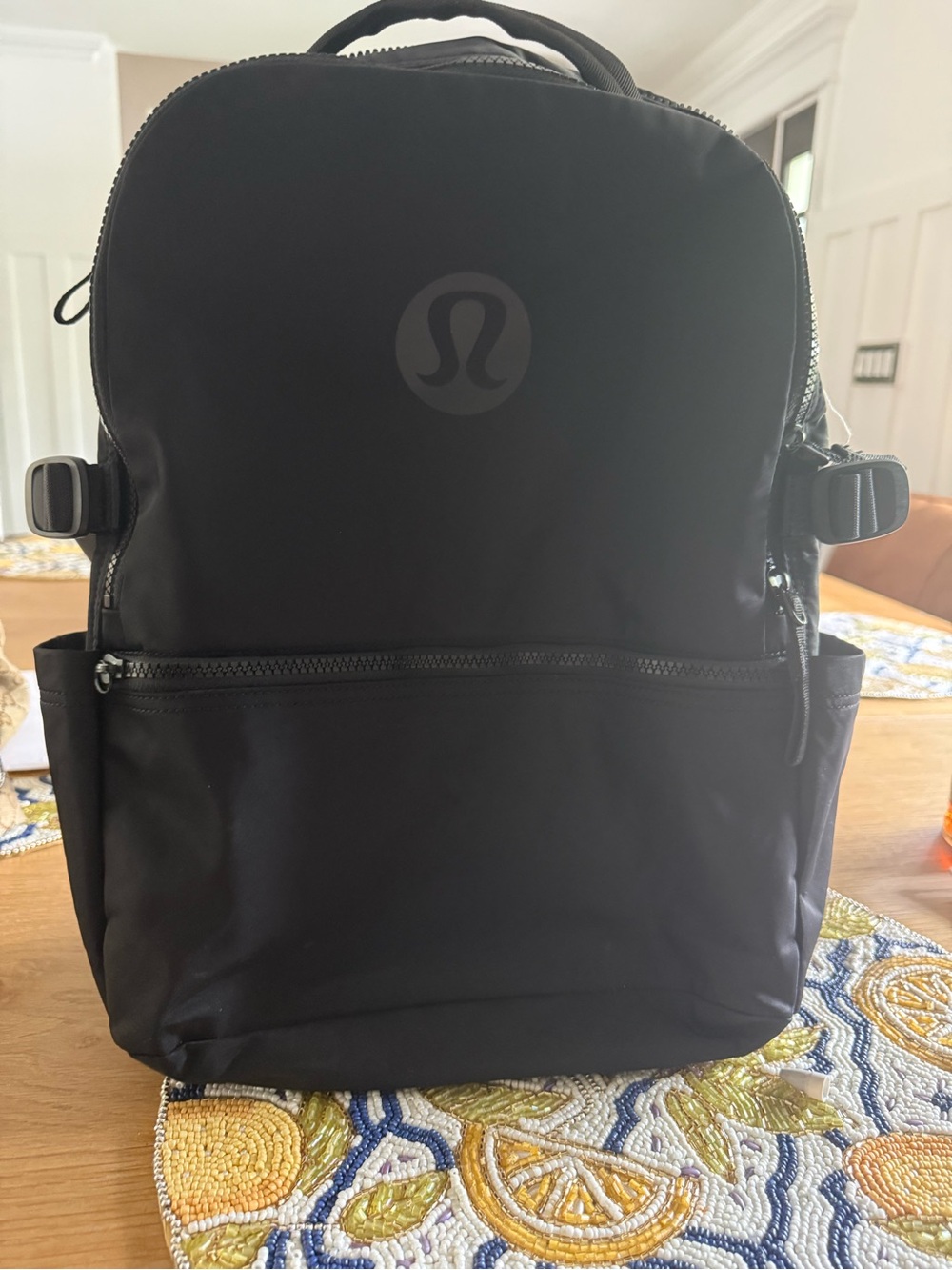 lululemon athletica Black Everyday Backpack with Front Zip Pocket